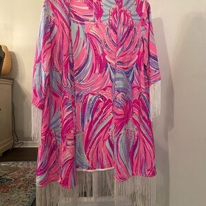 100% Silk Lilly Pulitzer Oh My Guava Patterned Kimono